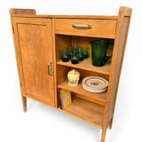 Parisian buffet, raw oak, compass legs, 1950.