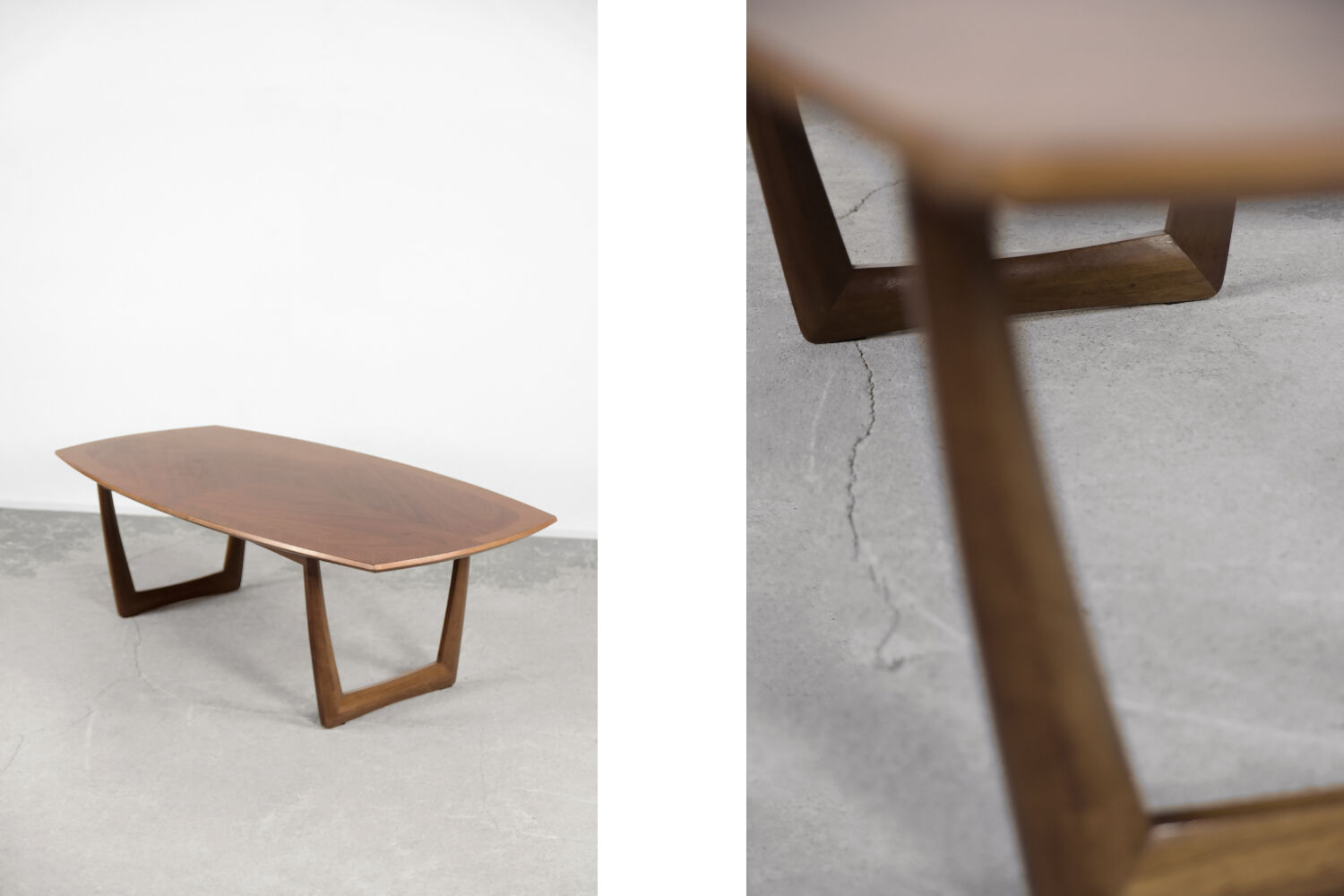 German walnut coffee table from Kondor Möbel, 1960