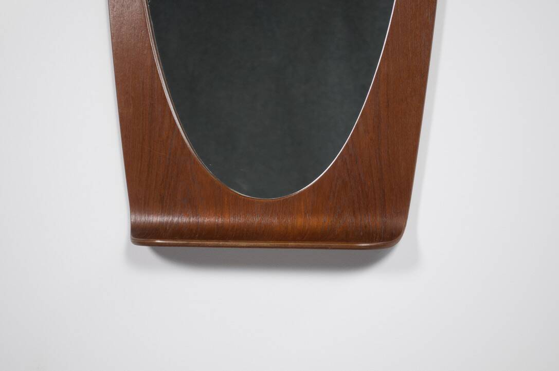 Miroir teck par franco campo & carlo graffi années 60' home torino éditeur