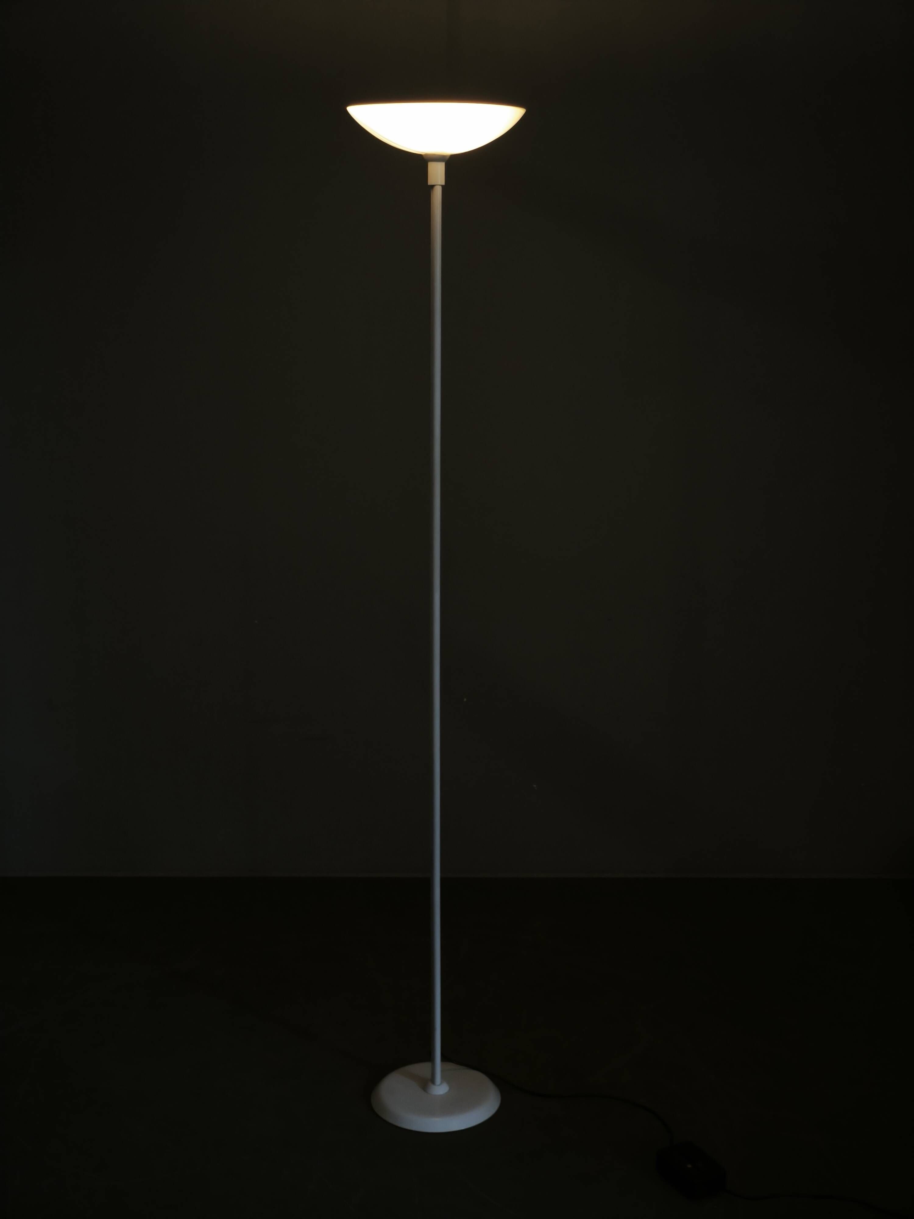 1970s Italian Murano Glass Dimmable Torchiere Floor Lamp