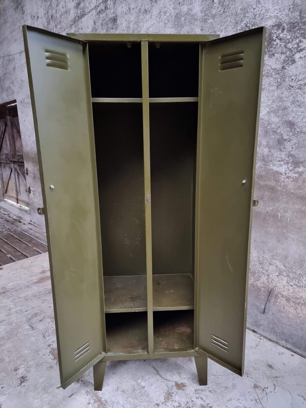 Industrial locker army green wardrobe