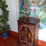 Bali furniture (sideboard) in polychromed banana leaves 54 x 91 x 38 cm