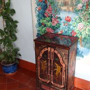 Bali furniture (sideboard) in polychromed banana leaves 54 x 91 x 38 cm