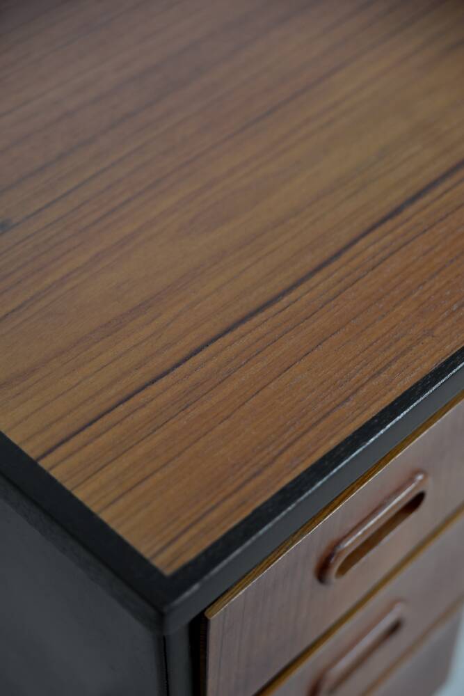 Vintage Swedish teak desk, mid-century modern, 1960s.