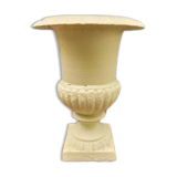 Cast iron garden vase cream white large