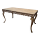 Marble coffee table with brass legs