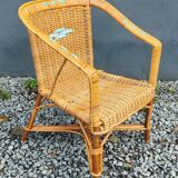 Small vintage rattan armchair/chair for children
