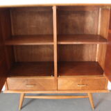 Vintage oak buffet and ceramic 1950