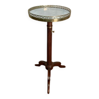 Louis XVI style tripod rack and pinion pedestal table