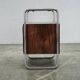 Bauhaus Oak and Chrome Tubular Nightstand, Czechoslovakia 1940s