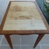 Italian wooden table with 2 extensions from 90 cm to 150 cm, completely restored