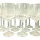 Set of 12 cut crystal wine glasses