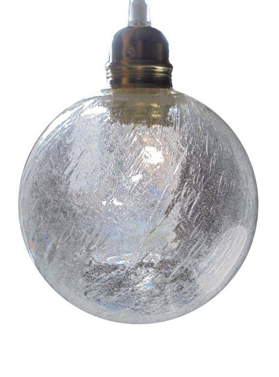 Bubbled glass pendant light
