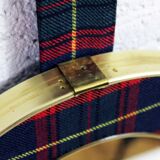 Vintage brass mirror in Scottish fabric