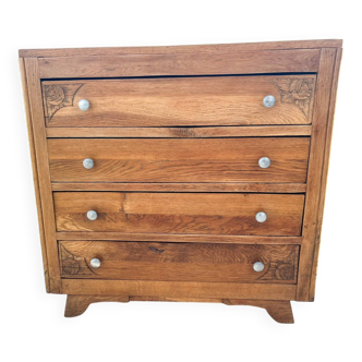 1930s Art Deco chest of drawers with 4 drawers
