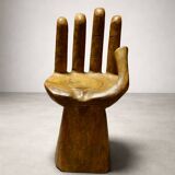 Sculptural wooden armchair – hand shape