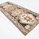 140x380Cm Brown & Grey Kilim Rug, Handmade Wool Area Rug, Stair Rug,