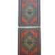 Pair of rust blue kilims handmade flatwoven wool & silk kilim- 88x138cm