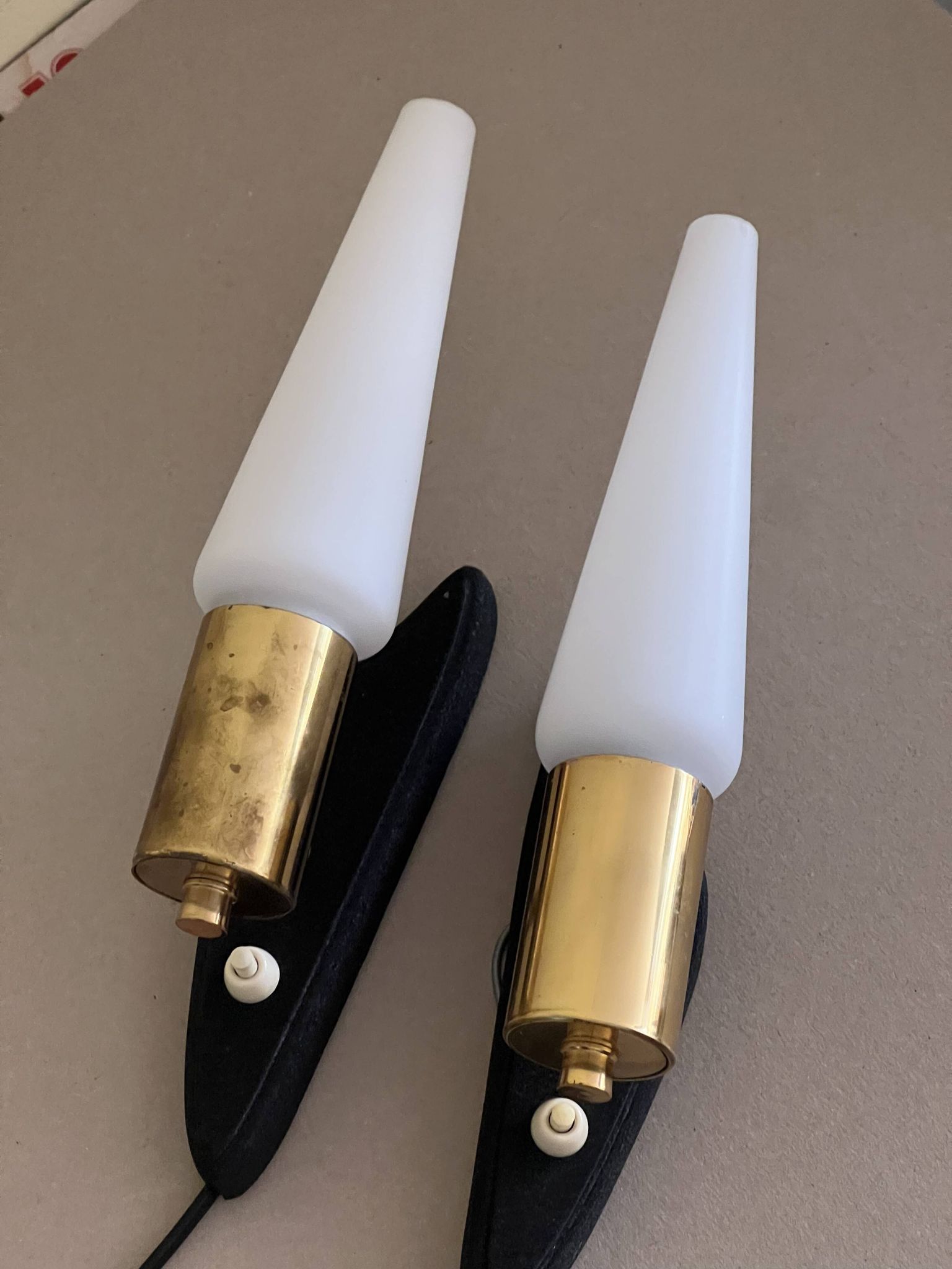 Pair of vintage wall lights, 60s