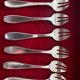 6 Oyster forks, Art Deco period 1930 - solid silver, initials YD