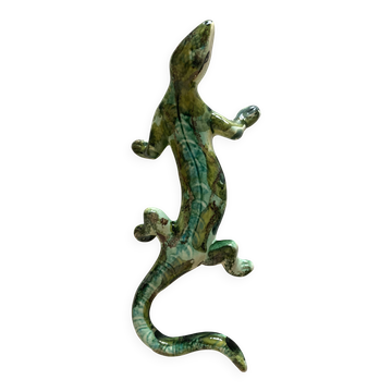Provence 1970 XXL lizard in green glazed stoneware