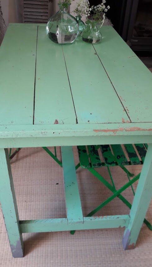 Green farm table