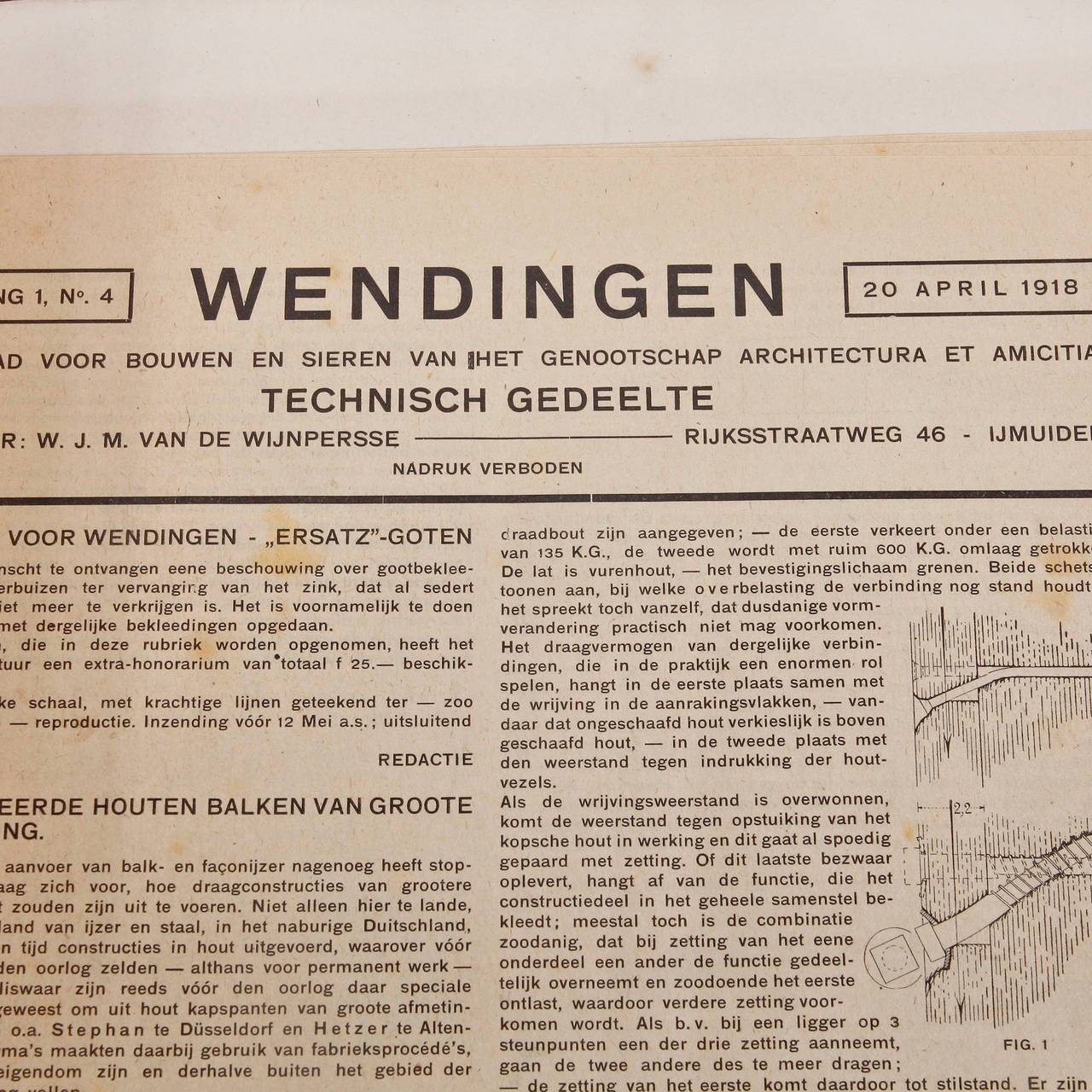 Avril 1918, Wendingen, lithographie de C. J. Blaauw