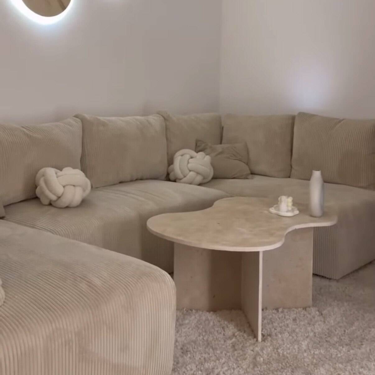 Table basse nuage travertin