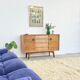 Mid-century teak sideboard, 2 doors 4 drawers — brutalist spirit