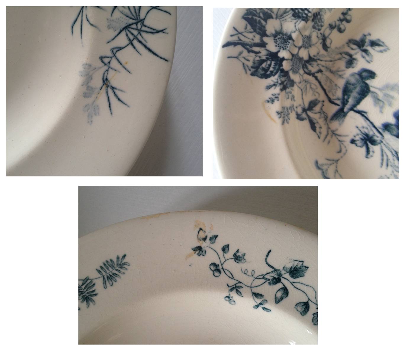Two old plates longwy "cute" french faience