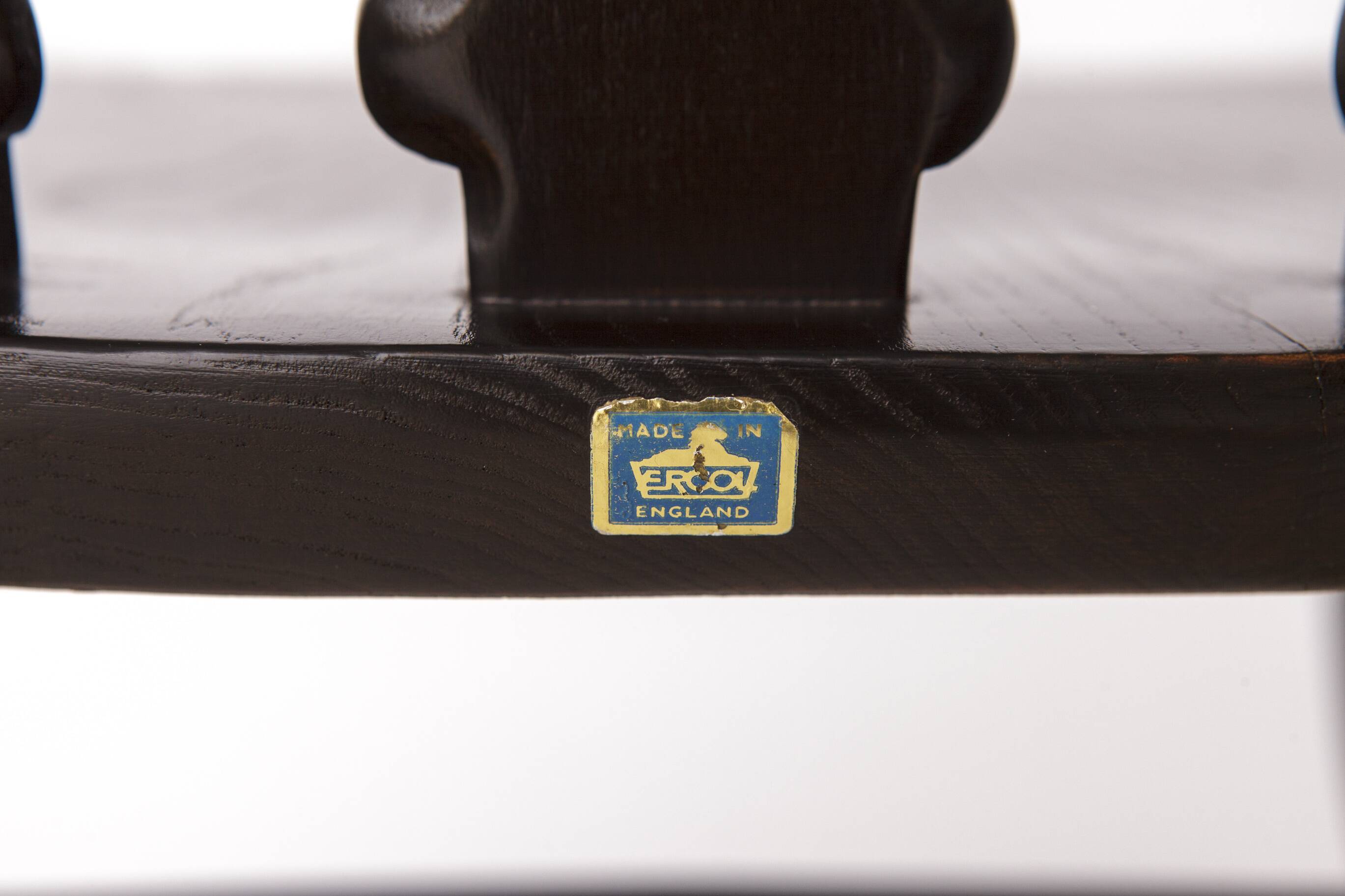 Vintage Ercol Chair Model 375 – England 1960s – Elm Wood – Original Label