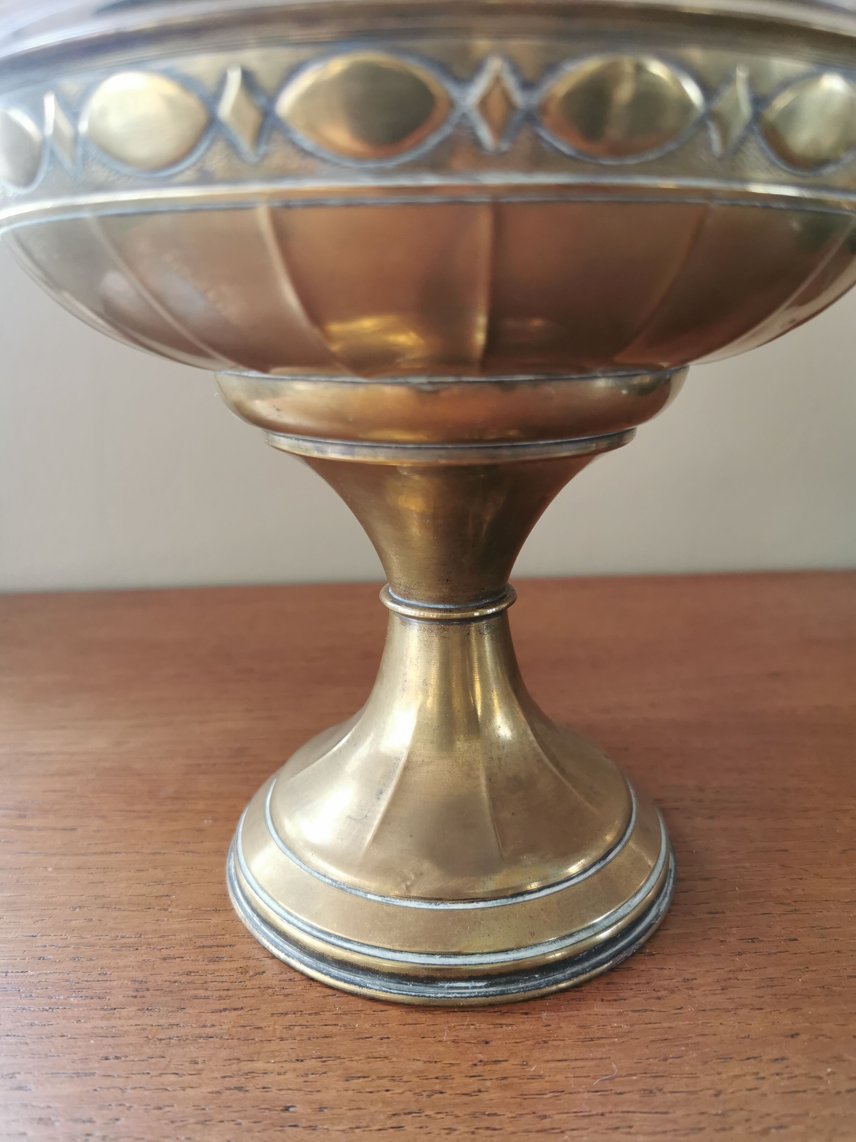 Brass and glass cup