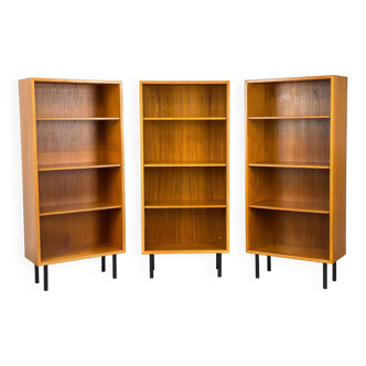 Narrow Teak Bookshelf from Omann Jun, Set of 3, 1960s