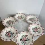 Set of 6 old soup plates from the French manufacturer LONGWY, Alsace model