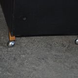 Pair of black Mid-Century armchairs in faux leather - 1960s, Hungarian armchairs (set of 2)