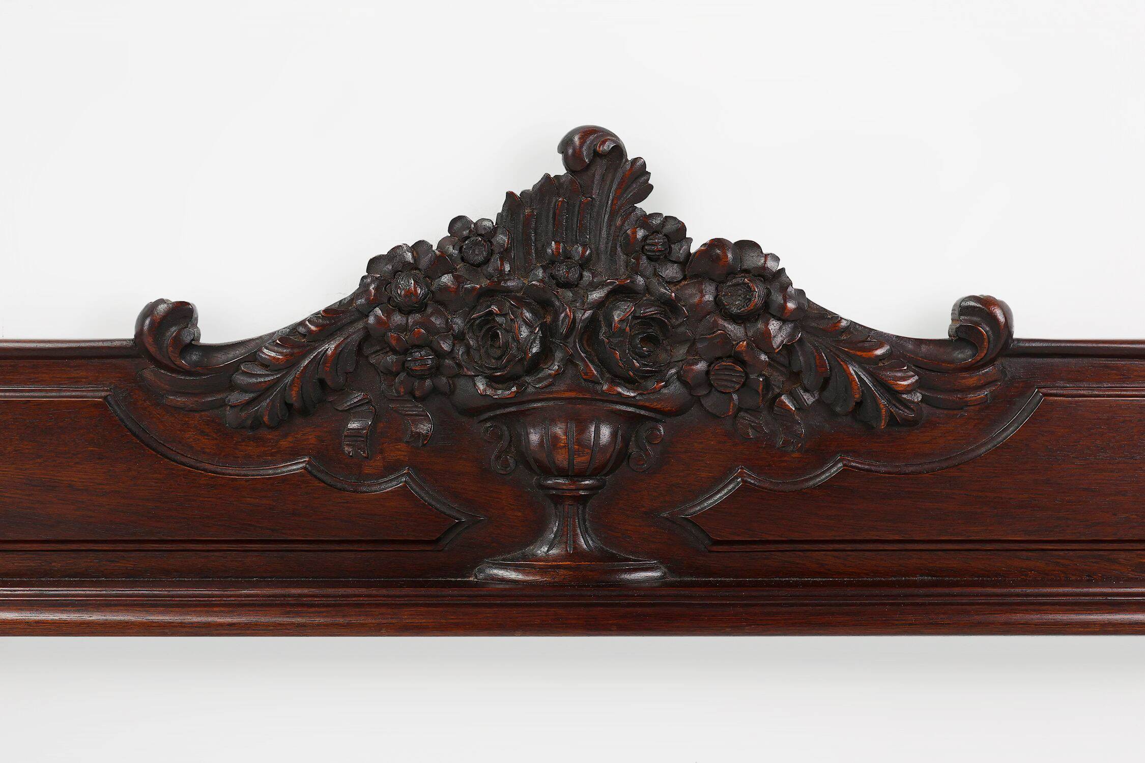 Antique Sculpted Oak Frieze or Wall Ornament, France, 1900s