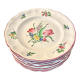 Lot d'assiettes plates Lunéville fleurs (réverbère)