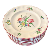 Set of flat plates Lunéville flowers (street lamp)