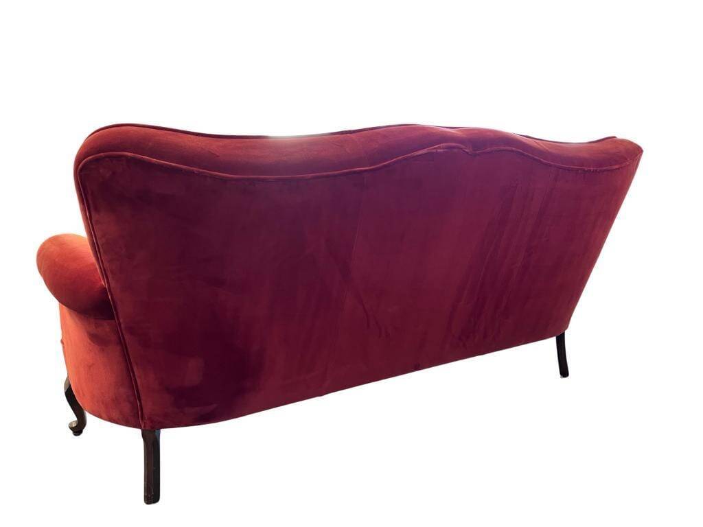 Vintage red baroque armchair / three-seater / sofa / armchair