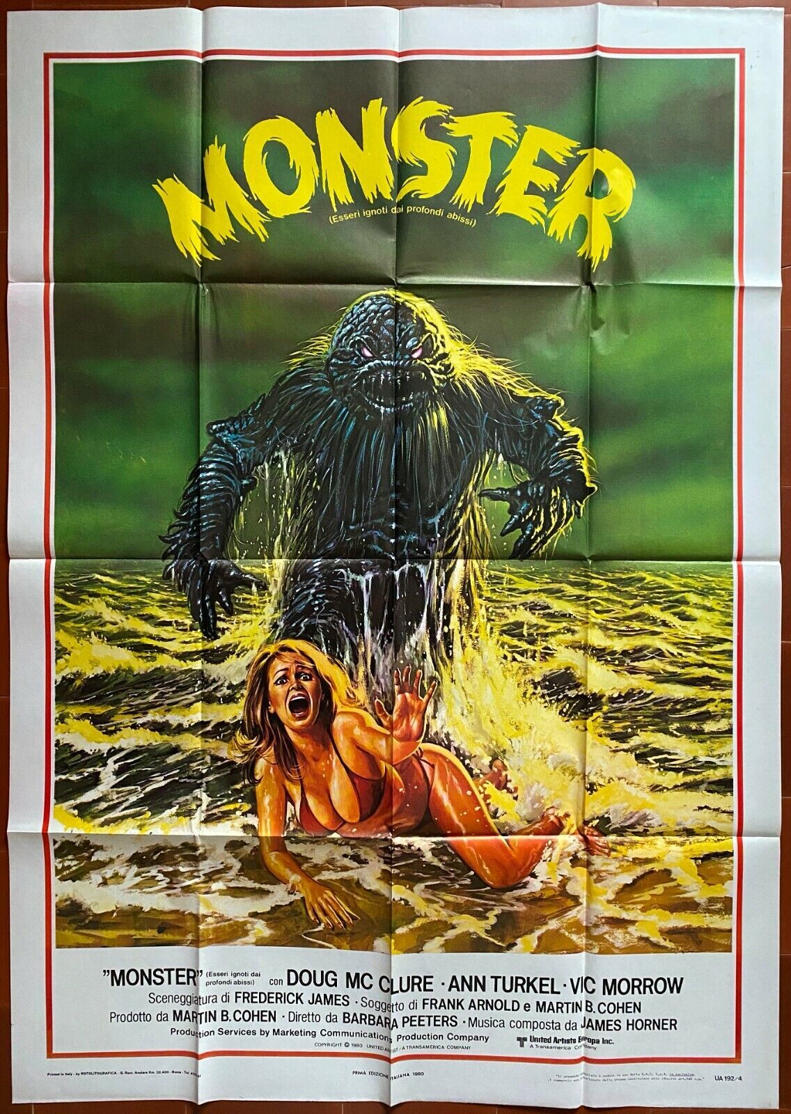 Original cinema poster "The Monsters of the Sea" 100x140cm 1980
