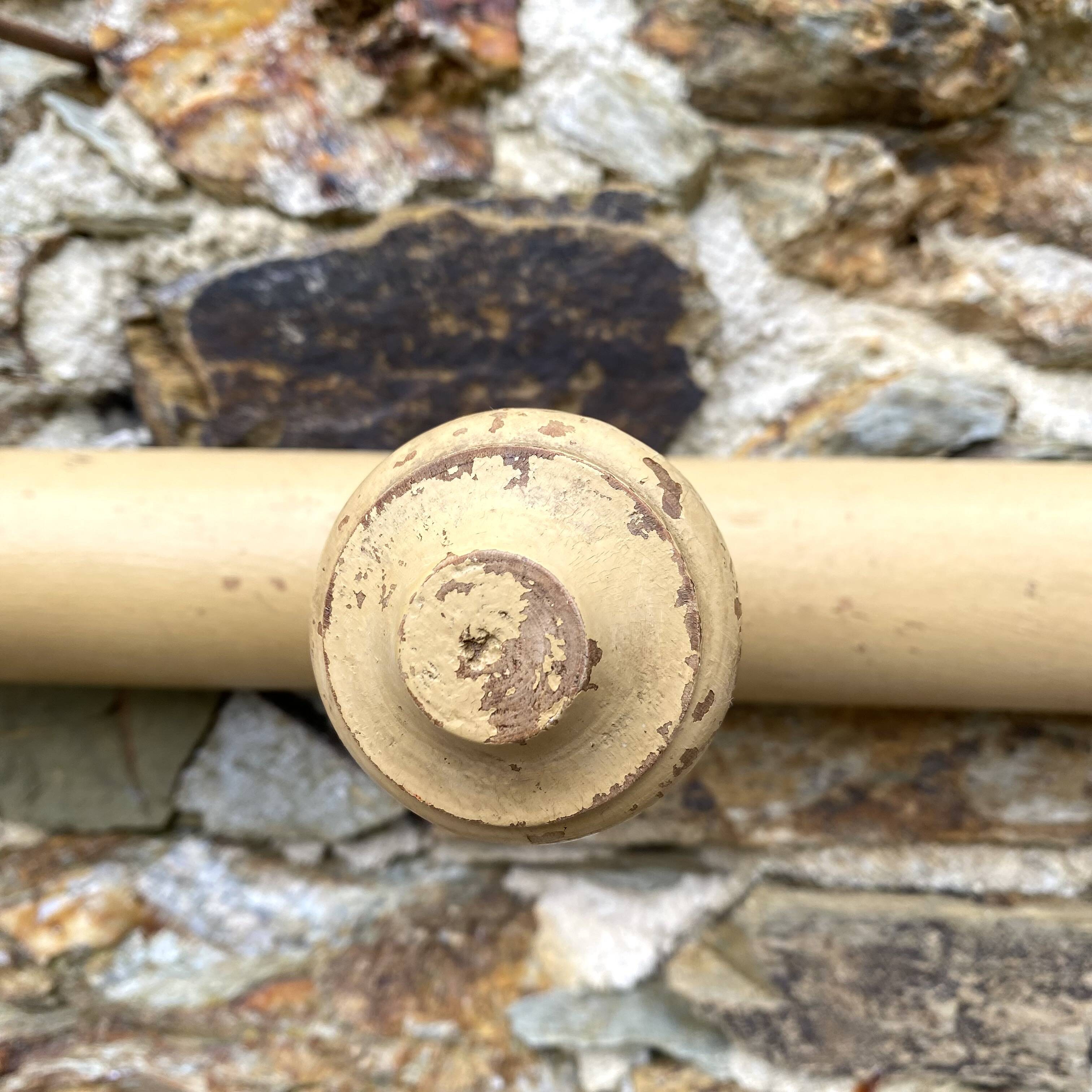 Antique wooden wall coat rack with 6 hooks, 1900