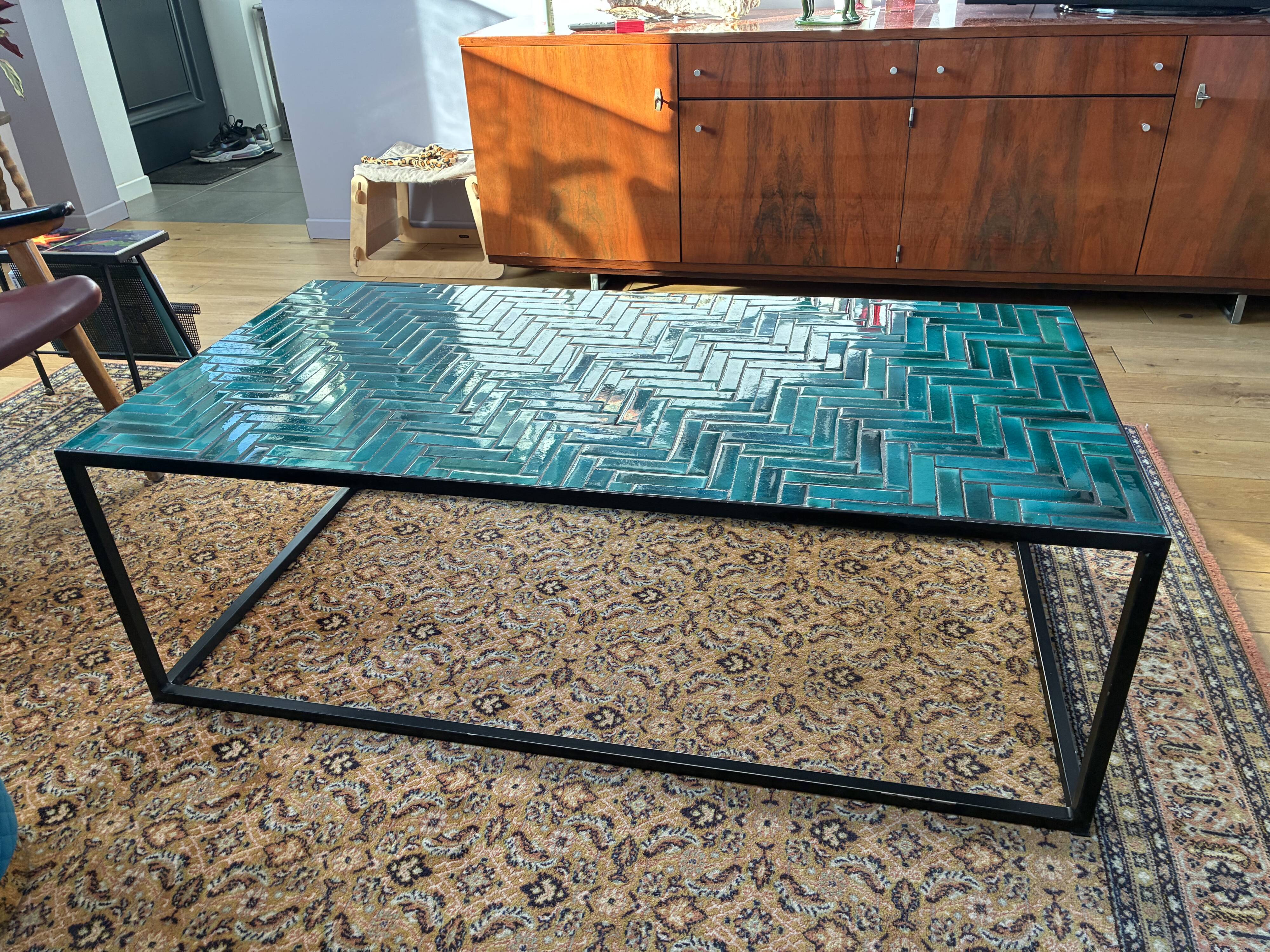 Contemporary ceramic tile table
