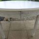Round cherry wood table extendable to 210 cm without its extensions, completely refurbished.