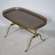 Regency Brass and Teak Bar Side Table with Removable Tray, 1960s