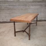 Table basse art populaire moderniste brutalist forme libre 1950 fer forgé