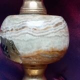 Table lamp in spelter and onyx