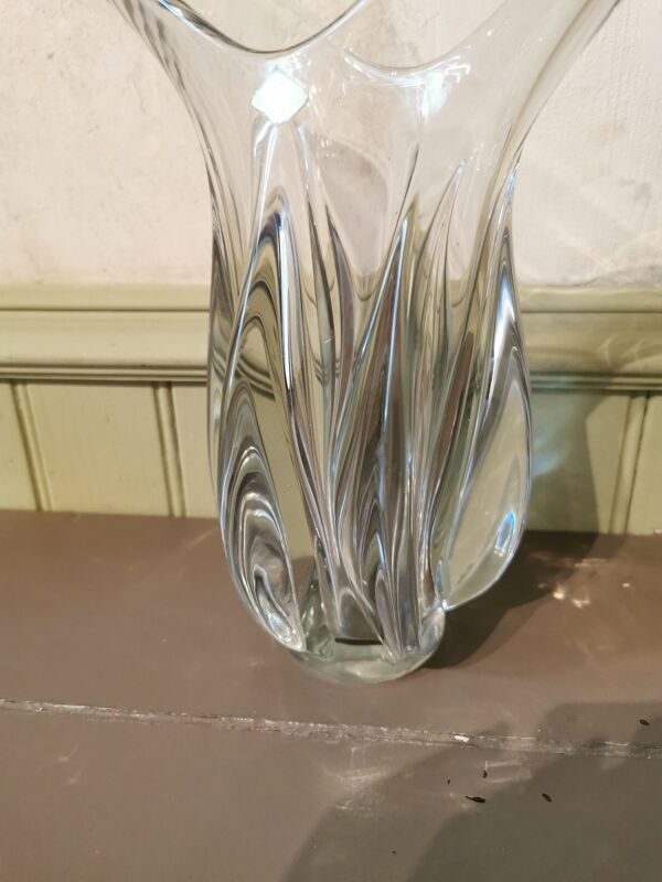Vase vintage en cristal Vannes le Chatel