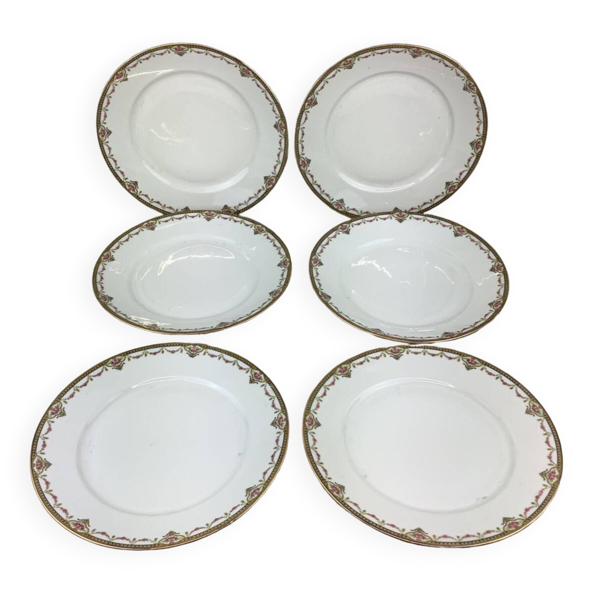 6 Limoges porcelain dinner plates