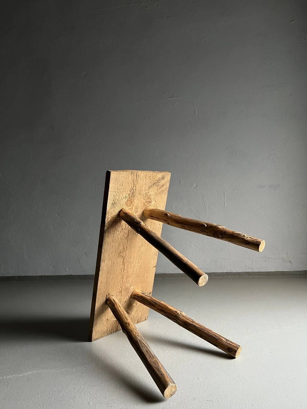 Rustic carved wood bench | Belgium | 1900s