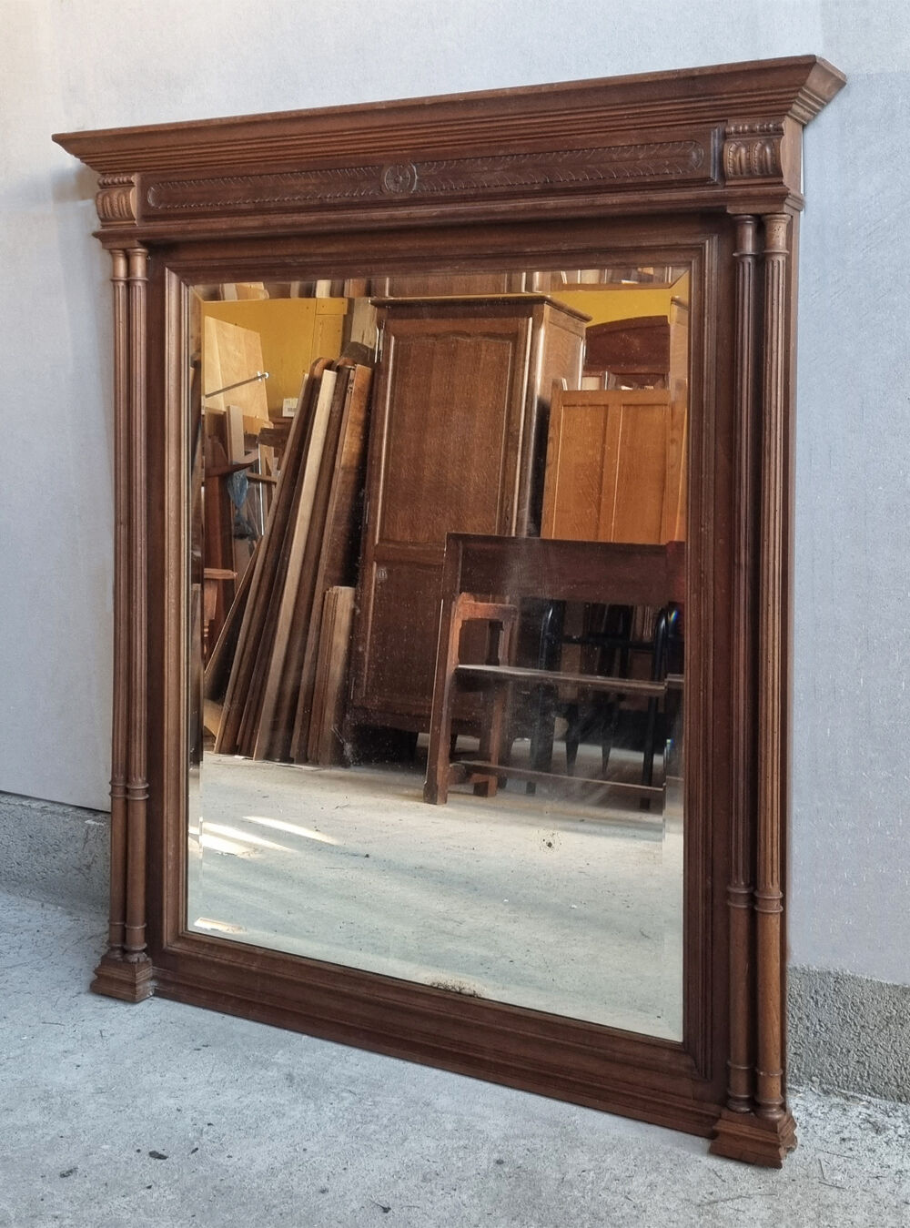 Mirror trumeau, wood, vintage, henri ii
